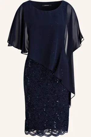Swing Cocktailkleid Mit Spitze blau