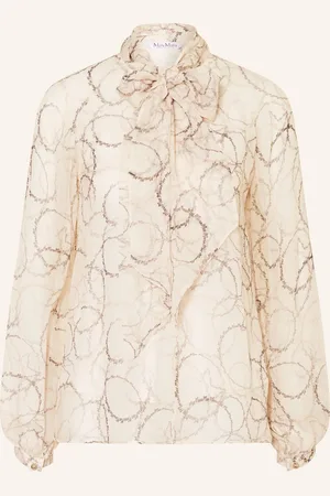 Max Mara Schluppenbluse Faenza Aus Seide weiss