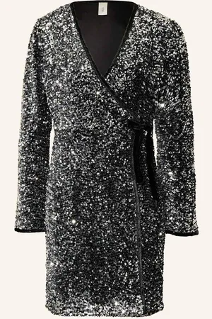 Y.A.S Wickelkleid Mit Pailletten silber