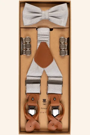 Prince BOWTIE Set: Hosenträger Und Fliege silber