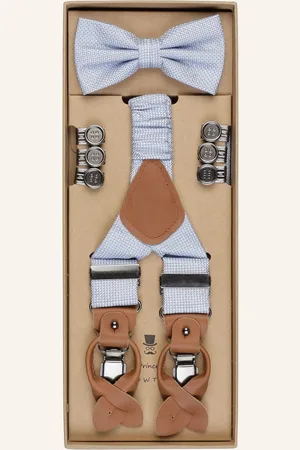 Prince BOWTIE Set: Hosenträger Und Fliege blau