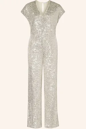 Mrs & HUGS Jumpsuit Mit Pailletten beige