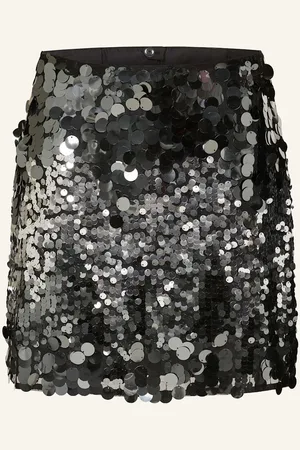 SELECTED Mesh-Rock Mit Pailletten schwarz