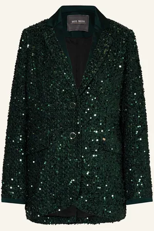 Mos Mosh Bouclé-Blazer Mmcarys Mit Pailletten gruen