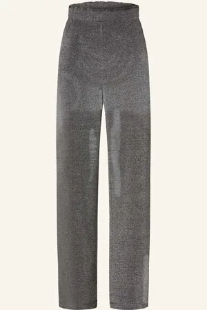 Y.A.S Marlenehose Mit Glitzergarn grau