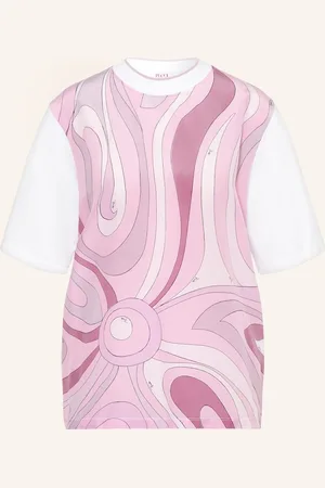 Puccini T-Shirt Im Materialmix weiss