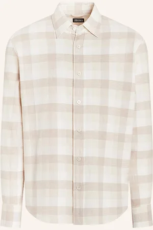Ermenegildo Zegna Flanellhemd Regular Fit weiss