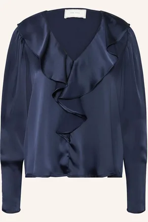 Neo Noir Blusenshirt Sandie Mit Volants blau