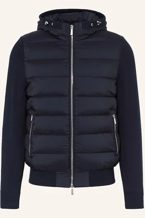 MOORER Daunenjacke Lenz Im Materialmix blau