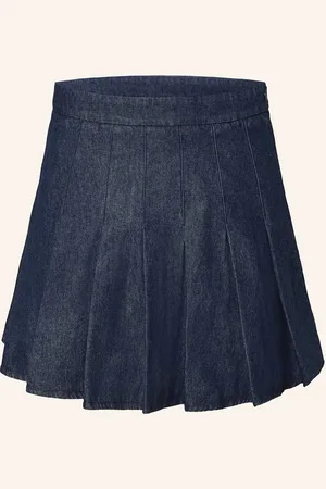 Neo Noir Faltenrock Laurina In Jeansoptik blau