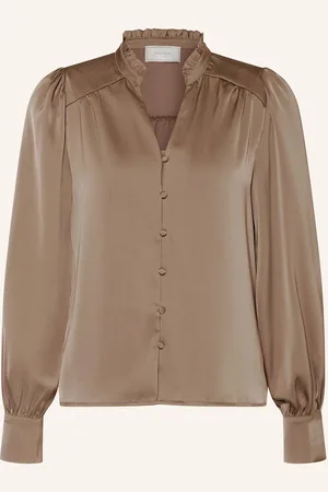Neo Noir Satinbluse Massima Mit Rüschen braun
