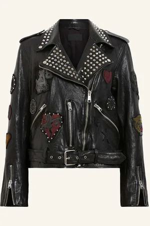 AllSaints Lederjacke Biker Mit Nieten