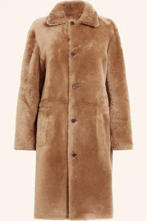 AllSaints Ledermantel Serra Zum Wenden beige