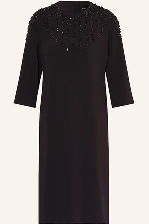Marc Cain Kleid Mit 3/4-Arm Und Schmucksteinen schwarz