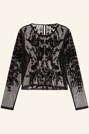 AllSaints Blusenshirt Greta Aus Mesh Mit Pailletten