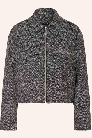 Opus Kastenjacke Jasko Aus Tweed schwarz