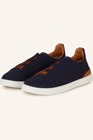 Ermenegildo Zegna Slip-On-Sneaker Triple Stitch blau