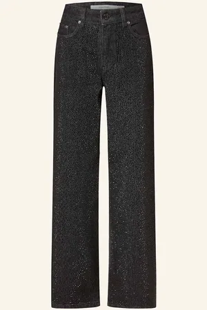Gestuz Straight Jeans Zorahgz Regular Fit Mit Schmucksteinen grau