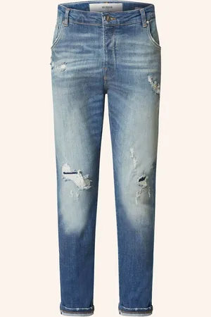 Goldgarn Denim Jeans Neckarau Twisted Cropped Fit blau