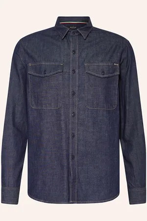 Replay Hemd Regular Fit In Jeansoptik blau
