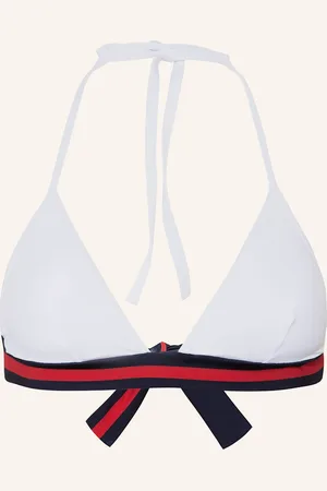 Vilebrequin Triangel-Bikini-Top Solid Fleche weiss
