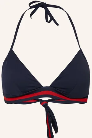 Vilebrequin Triangel-Bikini-Top Solid Fleche blau