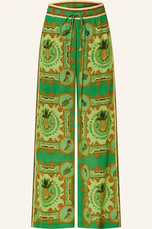 ALÉMAIS Alémais Marlenehose La Musica Aus Seide gruen
