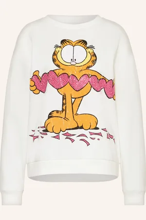 Frogbox Oversized-Sweatshirt Mit Schmucksteinen weiss