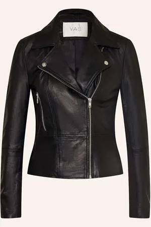 Y.A.S Lederjacke Im Materialmix schwarz