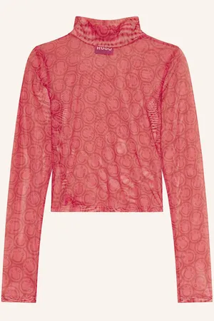 Hugo Blue Longsleeve Dasori Aus Mesh rot