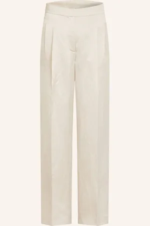 Iris von Arnim Satinhose Lainie Mit Leinen beige