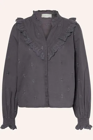 Neo Noir Bluse Mit Rüschen grau