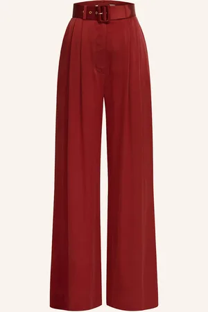 ZIMMERMANN Satin-Marlenehose Aus Seide rot
