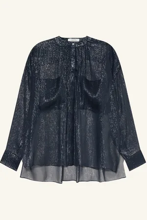 Dorothee Schumacher Seidenbluse Shimmering Shine blau
