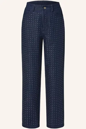 By Malina Straight Jeans Kendra Mit Schmucksteinen blau