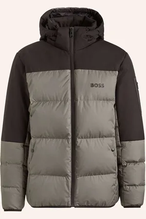 HUGO BOSS Lightweight-Daunenjacke Hamar Mit Abnehmbarer Kapuze grau