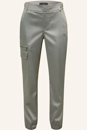 monari Cargohose Aus Satin gruen