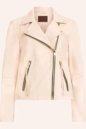 AllSaints Lederjacke Dalby weiss