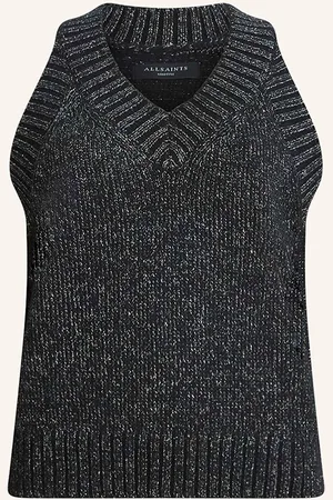 AllSaints Stricktop Sabrina Mit Glitzergarn schwarz
