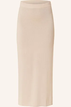 FTC CASHMERE Rock Mit Glitzergarn gold