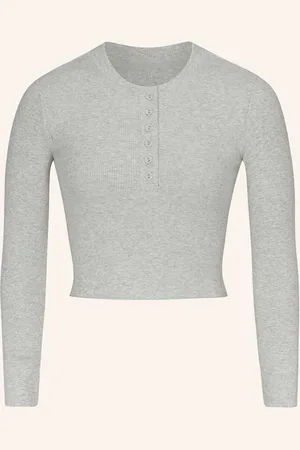 SKIMS Lounge-Shirt Cotton Rib grau