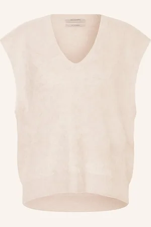 AllSaints Top Rebel Tank Aus Cashmere weiss