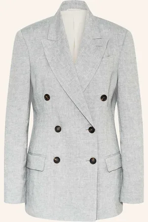 Brunello Cucinelli Leinenblazer Mit Glitzergarn grau