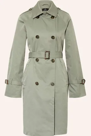 monari Trenchcoat Mit Schmucksteinen gruen