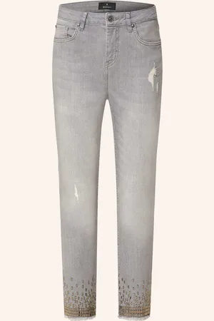 monari 7/8-Jeans Mit Schmucksteinen grau