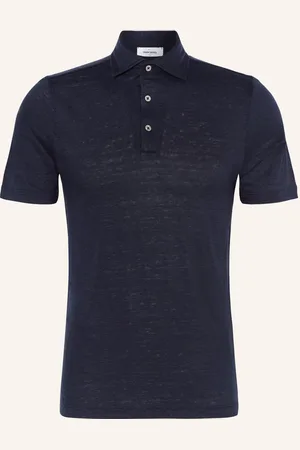Gran Sasso Jersey-Poloshirt Aus Leinen blau
