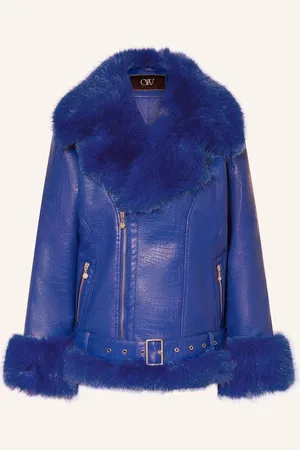 OW Jacke Croc In Lederoptik Mit Kunstfell