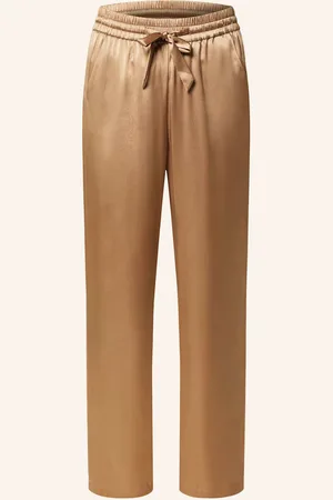 The Mercer Marlenehose Aus Seide beige