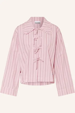 Ganni Bluse Mit Rüschen rosa