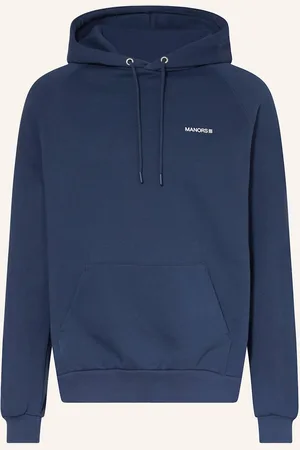 Manors Hoodie Organic Logo blau